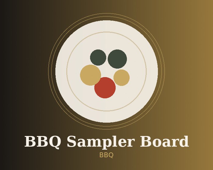 BBQ sampler board with three meats