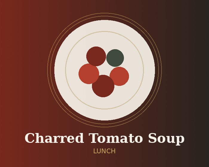 Charred tomato soup with grilled cheese