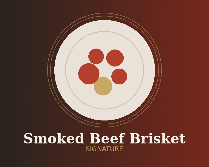 Smoked beef brisket sliced and served with barbecue sauce
