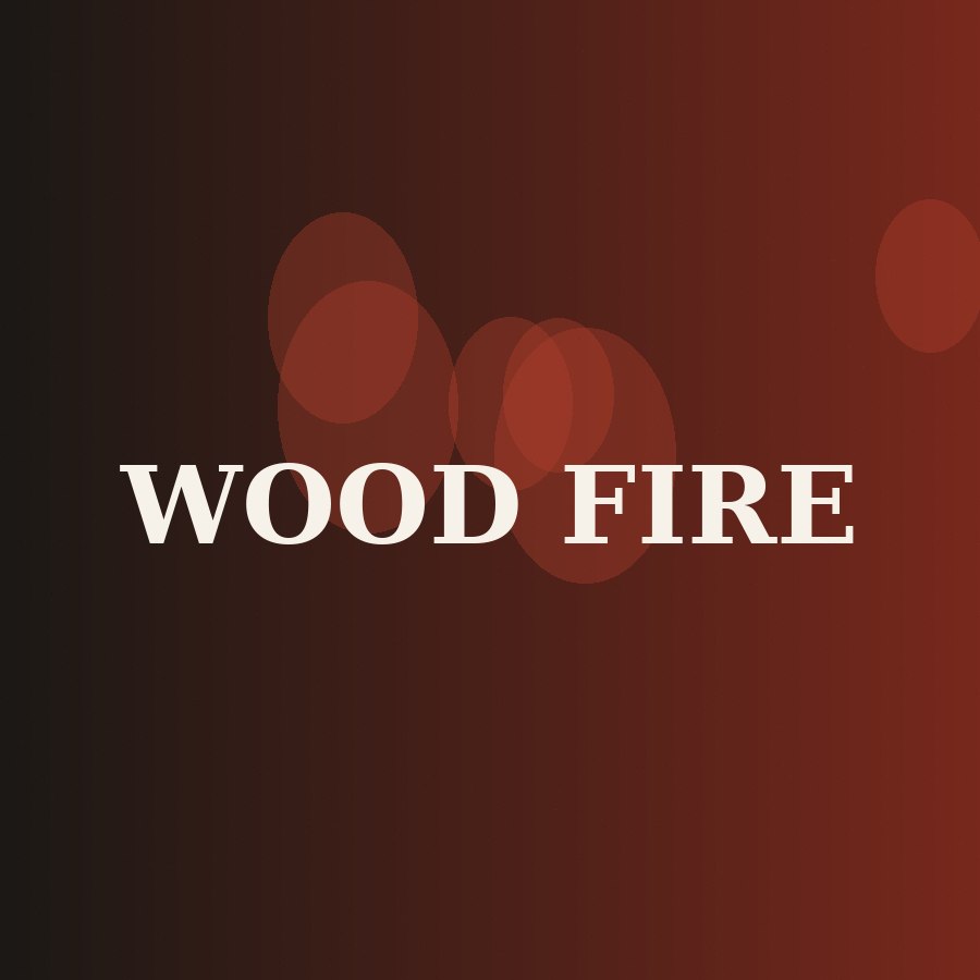 Wood fire cooking meat over open flame